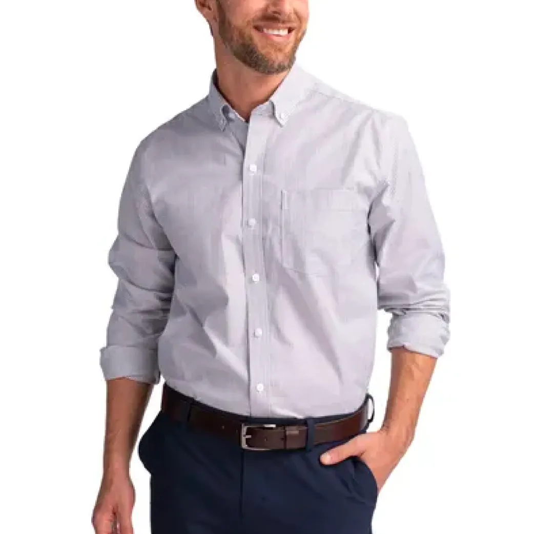 cutter & buck stretch oxford stripe mens long sleeve dress shirt