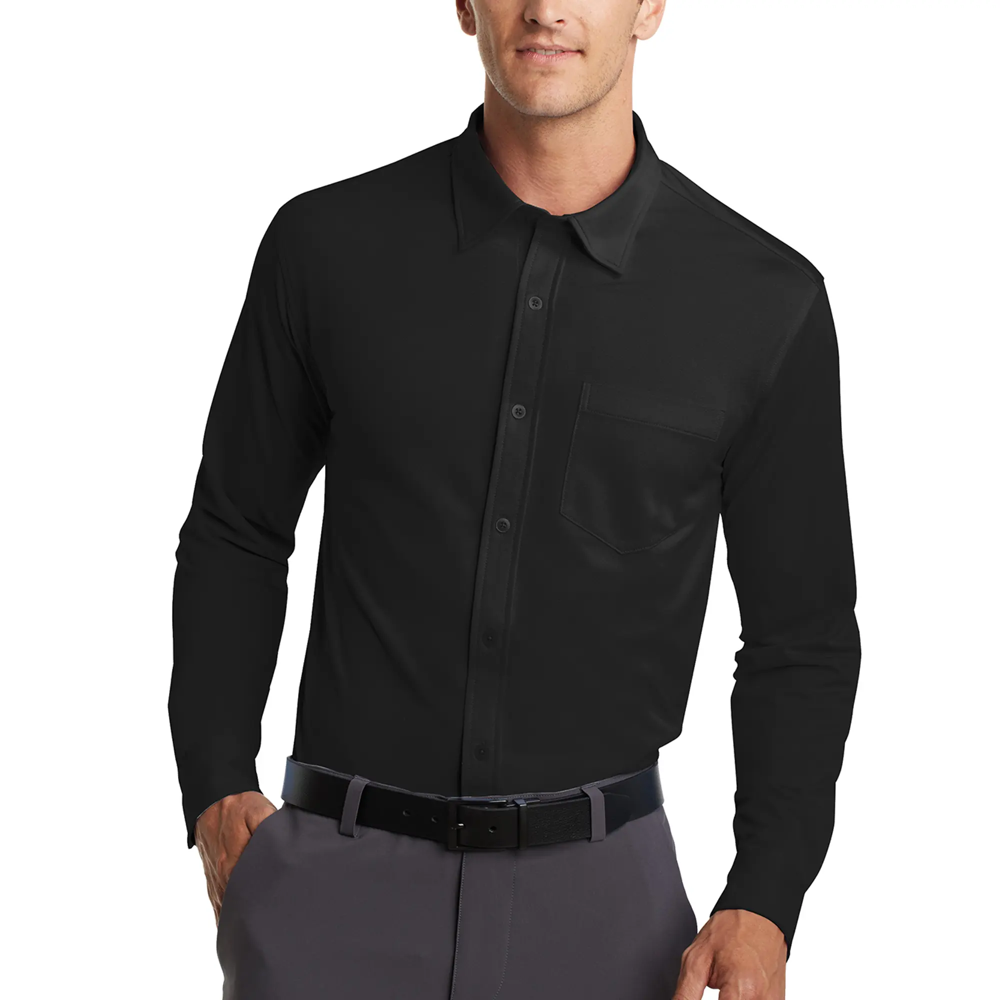 Black port authority dimension knit dress shirt