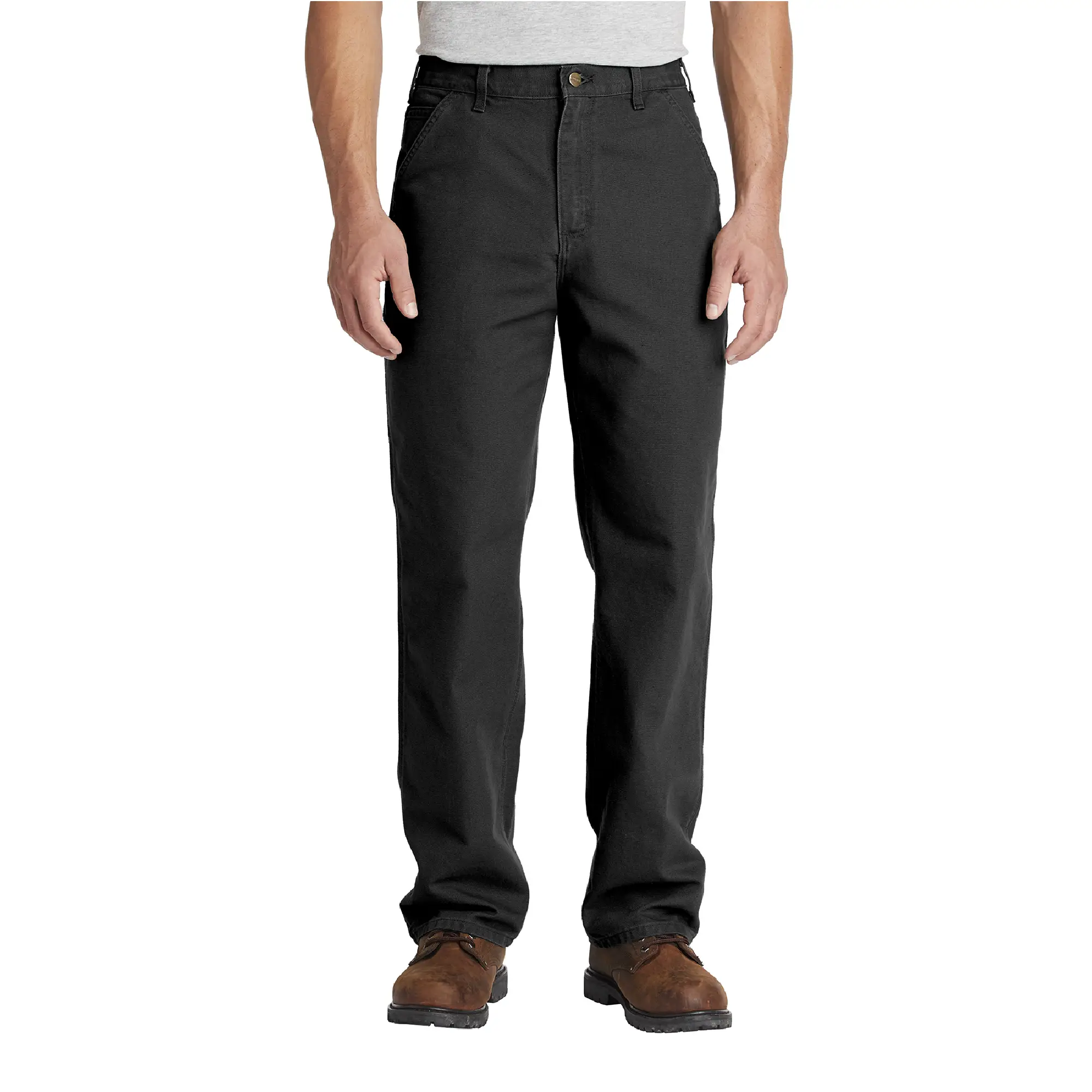 carhartt washed-duck work dungaree in black