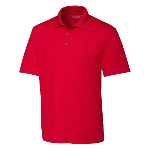 Clique spin pique red polo.