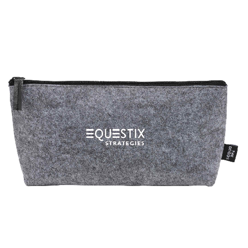 the goods recycled felt zippered pouch charcoal